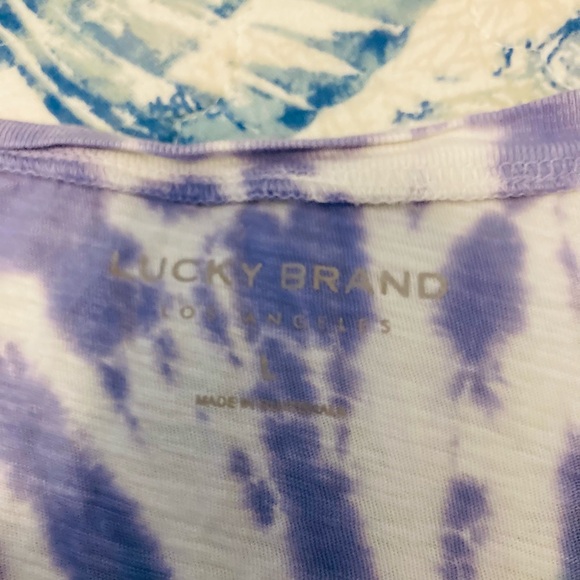 Purple and White Tie-Dye T-Shirt lucky brand tee size large - Picture 7 of 8